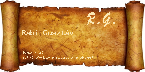 Rabi Gusztáv névjegykártya